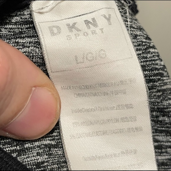 Women's DKNY Sport Seamless Strappy Low-Impact Sports Bra Grey Black Sz Large - Picture 7 of 8